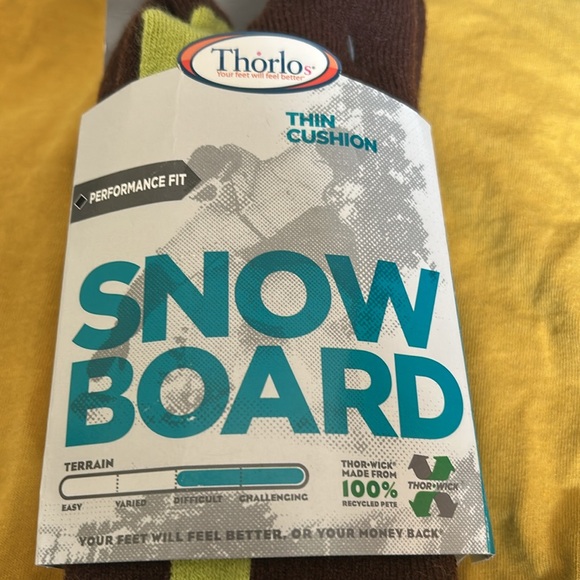 Thorlos Thin Cushion Performance Fit Snow Board Socks medium M 8.5-10 W 9.5-11.5 - Picture 2 of 9
